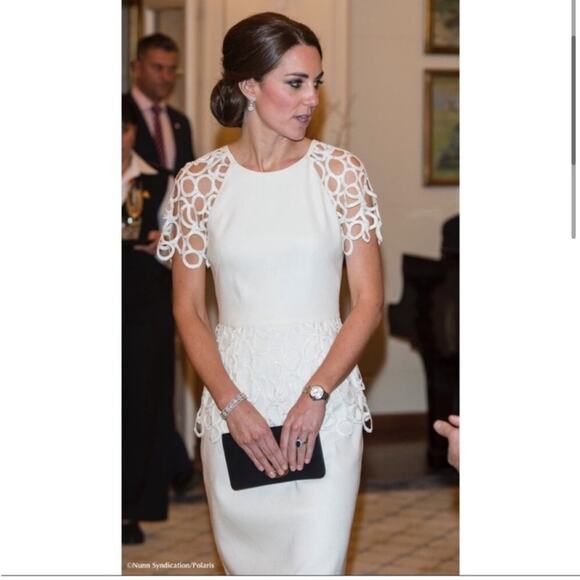 Lela Rose Circle Trim Sheath Dress Kate Middleton Size 6 - Picture 2 of 14